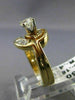 ESTATE .59CT ROUND & BAGUETTE DIAMOND 14KT TWO TONE GOLD 3D ENGAGEMENT RING #240