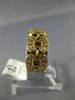 ESTATE WIDE .22CT DIAMOND 18KT WHITE & ROSE GOLD 3D SQUARE HALO ANNIVERSARY RING