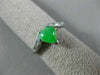 ESTATE .14CT DIAMOND & AAA JADE PLATINUM 3D CLASSIC HEART SHAPE LOVE FUN RING