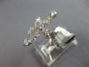 ESTATE LARGE .80CT DIAMOND 18KT WHITE GOLD CLUSTER CRISS CROSS FLORAL LEAF RING