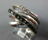 WIDE .55CT WHITE & BLACK DIAMOND 14KT WHITE GOLD MULTI ROW CRISS CROSS LOVE RING