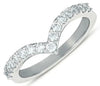 ESTATE .38CT DIAMOND 14KT WHITE GOLD 3D CLASSIC V SHAPE LOVE ANNIVERSARY RING
