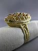 ESTATE LARGE 1.2CT AAA GARNET 14K YELLOW GOLD FILIGREE MARQUISE SHAPE RING 26254