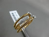 ESTATE .27CT DIAMOND 18KT WHITE & ROSE GOLD 3D 3 ROW CRISS CROSS FLEXIBLE RING