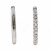1.8CT DIAMOND 18KT WHITE GOLD 3D ROUND CLASSIC PAVE HOOP HUGGIE HANGING EARRINGS