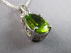 2.29CT DIAMOND & AAA PERDIOT 14KT WHITE GOLD OVAL & ROUND FUN FLOATING PENDANT