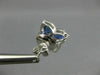 ESTATE LARGE 3.79CT DIAMOND & AAA SAPPHIRE 18KT WHITE GOLD FLOWER STUD EARRINGS