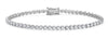 ESTATE 2.93CT DIAMOND 18KT WHITE GOLD 3D CLASSIC 3 PRONG TENNIS BRACELET