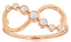 ESTATE .16CT DIAMOND 14KT ROSE GOLD ROUND GRADUATING JOURNEY INFINITY LOVE RING