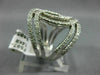 ESTATE LARGE .88CT DIAMOND 14KT WHITE GOLD 3D DOUBLE ROW LOVE KNOT INFINITY RING