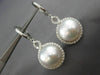 ESTATE LARGE .90CT DIAMOND & AAA SOUTH SEA PEARL 18K WHITE GOLD HANGING EARRINGS