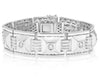 ESTATE WIDE 3.19CT DIAMOND 14KT WHITE GOLD CLASSIC PYRAMID ETOILE MENS BRACELET