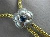 ESTATE .72CT DIAMOND & AAA SAPPHIRE 14K YELLOW GOLD FLOWER LARIAT NECKLACE 21669