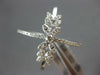 ESTATE LARGE .58CT DIAMOND 14KT WHITE GOLD MULTI LEAF CRISS CROSS INFINITY RING