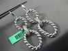 ESTATE .60CT DIAMOND 18KT WHITE GOLD 3D ELONGATED OVAL ROPE HANGING EARRINGS