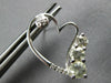 1.32CT DIAMOND & AAA GREEN AMETHYST 14KT WHITE GOLD ROUND HEART HANGING EARRINGS
