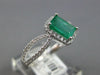 1.08CT DIAMOND & AAA EMERALD 14K WHITE GOLD EMERALD CUT DIAGONAL FRIENDSHIP RING