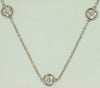 ESTATE .50CT DIAMOND 14KT WHITE GOLD 3D CLASSIC BEZEL BY THE YARD LOVE NECKLACE