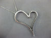 ESTATE EXTRA LARGE 1.90CT DIAMOND 14KT WHITE GOLD 3D OPEN HEART SIDEWAYS PENDANT