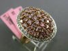ESTATE LARGE 1.64CT PINK & WHITE DIAMOND 18KT 2 TONE GOLD 3D OVAL FILIGREE RING