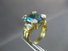 ANTIQUE 8.15CT DIAMOND & AAA LONDON BLUE TOPAZ 18KT 2 TONE HEART GOLD RING 22098