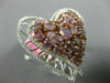 GIA EXTRA LARGE 4.42CT WHITE & PINK DIAMOND 18K ROSE GOLD DOUBLE HEART LOVE RING