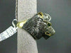 ANTIQUE LARGE 2.39CT COLOR DIAMOND & EMERALD 18KT YELLOW & BLACK GOLD LION RING
