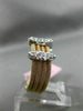 ESTATE WIDE .30CT DIAMOND 14KT WHITE & ROSE GOLD MULTI ROW ETOILE ROPE FUN RING
