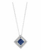 .57CT DIAMOND & AAA SAPPHIRE 14KT WHITE GOLD ROUND & PRINCESS FLOATING PENDANT