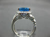 ESTATE LARGE 4.27CT DIAMOND & BLUE TOPAZ 14KT WHITE GOLD OVAL MILGRAIN FUN RING