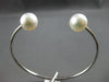 ESTATE LARGE AAA SOUTH SEA PEARL 14K WHITE GOLD CLASSIC FLEXIBLE BANGLE BRACELET