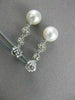 ESTATE .50CT DIAMOND & SOUTH SEA PEARL 14K WHITE GOLD PAVE HANGING EARRINGS 2667