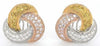 2.16CT FANCY YELLOW PINK & WHITE DIAMOND 18KT TRI COLOR GOLD 3D TRINITY EARRINGS