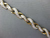 ESTATE WIDE 2.0CT DIAMOND 14KT YELLOW GOLD ROUND & BAGUETTE LOVE TENNIS BRACELET