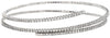 LARGE 2.0CT DIAMOND 14KT WHITE GOLD CRISS CROSS FLEXIBLE BANGLE TENNIS BRACELET