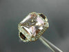 LARGE 4.82CT DIAMOND AAA MORGANITE & GARNET 14K ROSE 3D 3 STONE ENGAGEMENT RING