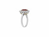 GIA CERTIFIED 4.57CT DIAMOND & AAA RUBY 18KT 2 TONE GOLD FLOWER ENGAGEMENT RING