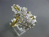 ESTATE LARGE 4.0CT DIAMOND 14KT 2 TONE GOLD 3D CLUSTER SWIRL COCKTAIL RING #456