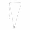 ESTATE 0.35CT DIAMOND 14KT WHITE GOLD 3D CLASSIC DOUBLE HEART LOVE NECKLACE