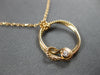 .03CT DIAMOND 14KT ROSE GOLD 3D SOLITAIRE LOVE KNOT CIRCLE OF LIFE FUN NECKLACE