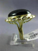 ESTATE EXTRA LARGE .24CT DIAMOND & AAA ONYX 14KT YELLOW GOLD 3D FLOWER FUN RING