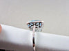 ESTATE WIDE SQUARE AAA BLUE TOPAZ & DIAMOND 8.46CTW 14KT WHITE GOLD RING