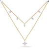 .51CT DIAMOND 14K 2 TONE GOLD STAR TRIANGULAR BY THE YARD DOUBLE STRAND NECKLACE