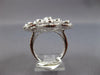 EXTRA LARGE 2.53CT DIAMOND 18KT WHITE GOLD MULTI FLOWER FILIGREE COCKTAIL RING