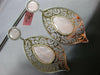 EXTRA LARGE 30.20CT DIAMOND & AAA PINK QUARTZ 14KT ROSE & WHITE GOLD 3D EARRINGS