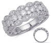 WIDE 1.17CT DIAMOND 14KT WHITE GOLD 3D MULTI ROW ROUND FILIGREE ANNIVERSARY RING