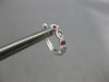 .23CT DIAMOND & AAA RUBY 14K WHITE GOLD 3D INFINITY HUGGIE HOOP HANGING EARRINGS