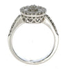 LARGE .66CT DIAMOND 18K WHITE GOLD 3D ROUND & BAGUETTE CIRCULAR FLOWER LOVE RING