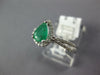 .89CT DIAMOND & AAA EMERALD 14KT WHITE GOLD 3D PEAR SHAPE & ROUND HALO LOVE RING