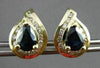 ESTATE 1.95CT DIAMOND & SAPPHIRE 14KT YELLOW GOLD CLUSTER STUD EARRINGS #23346